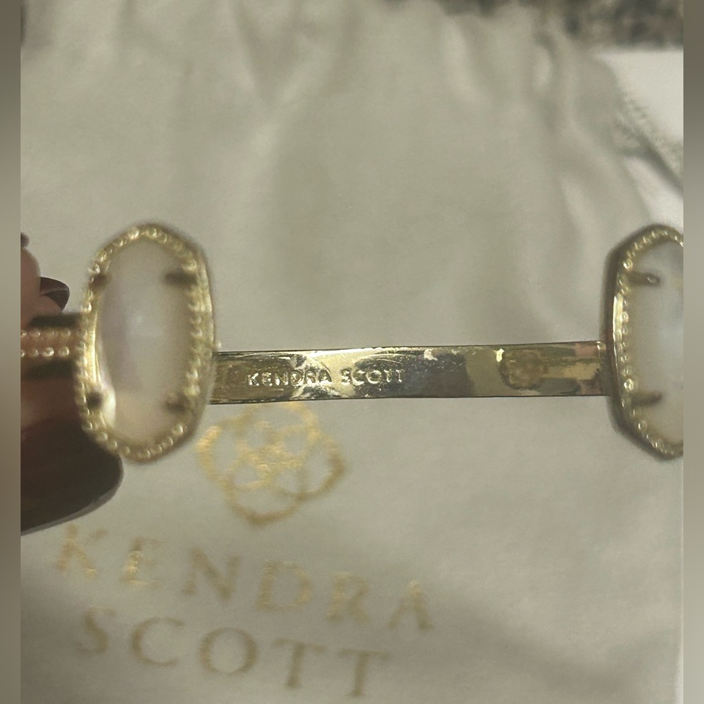 Kendra Scott Elton Gold Cuff Bracelet in Ivory Mother-of-Pearl - Picture 5 of 5